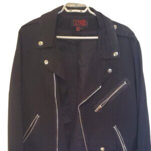Black denim Tripp NYC biker jacket